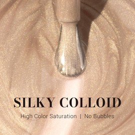 MelodySusie Pearlescent Champagne Gel Nail Polish,0.5fl oz Nails Soak Off UV LED Champagne Shimmer Glitter Gel Polish Nail Art Manicure Salon DIY Nail Design Decoration at Home Gift for Women-z147