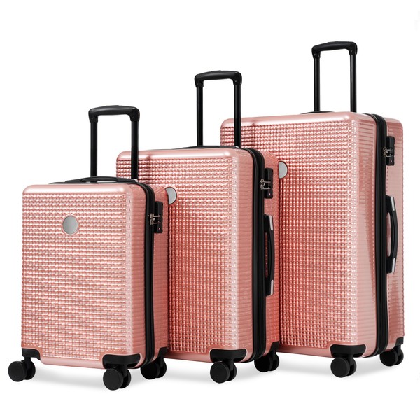 Udorich Travel Smart with Lightweight Expandable Hardshell Luggage Set, 3