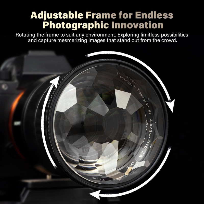 Walking Way Kaleidoscope Prism Lens Filter 58 mm Fractal Filter