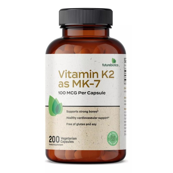 Futurebiotics Vitamina K2 100mcg Con 240 Cápsulas Mk-4 Hecho En Usa