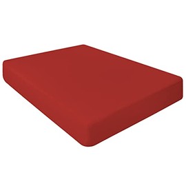 NIYS Luxury Bedding Finest 100% Egyptian Cotton 10"/25CM Fitted Sheets (Single, Red)
