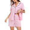 Lovasy Cotton Pyjamas for Women - Button Down Short Sleeve