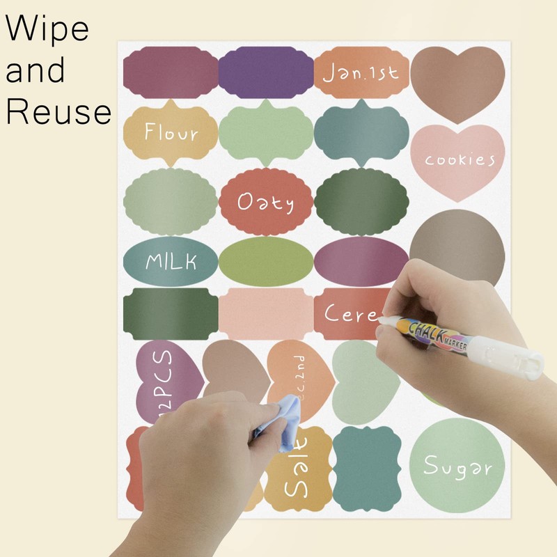 Linkidea Chalkboard Labels, Bulk Pack with Free Chalk Pen, Dishwasher