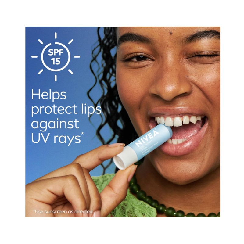 NIVEA Smoothness Broad Spectrum SPF 15 Sunscreen Lip Care, 0.17