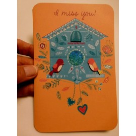 American Greetings 3 Cards American Greetings Encouragement Support I MISS YOU Birds House