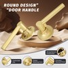 Gaurqiah Brushed Gold Passage Door Handle, Round Design Non-Locking Door