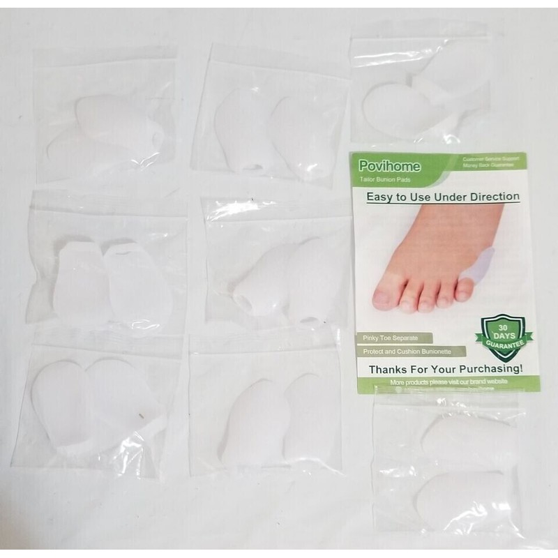 Povihome Bunion Gel Pads Pinky Toe Separate Cushion Bunionette
