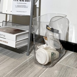 Anyoifax Small Trash Can Slim Garbage Can 3 Gallon Waste Basket, Clear