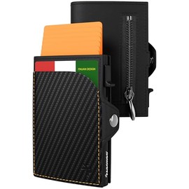 PAGO-POP Slim Wallet Men's Wallets for Men, Card Holder Men, Smart Wallet Men, Card Holder Men, Slim Wallet with Coin Compartment, Men's Small, Card Wallet, Charcoal Black, black, Modern