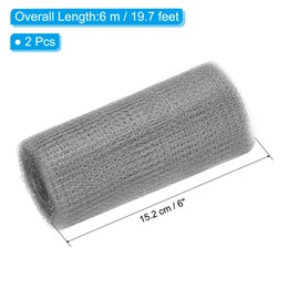 PATIKIL 6inx20ft Wire Mesh Hole Fill Fabric, 2Roll Stainless Steel Mesh Double Layer Blocker Flexible Mesh Screen for Hole Filler and Plant Protection