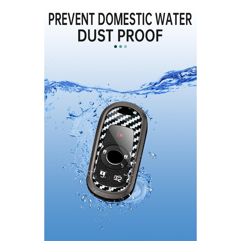 TECART for Buick Metal Key Fob Cover Carbon Pattern Key