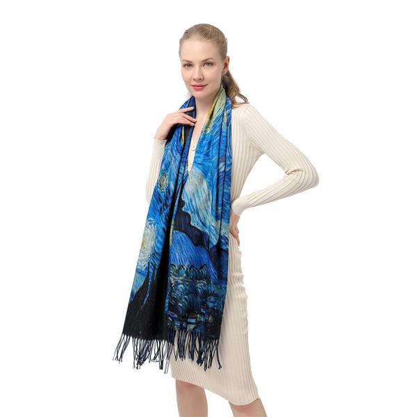 XINYUN - Bufanda de moda para mujer con borla impresa