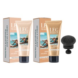 Body Coverage Perfector, Waterproof Leg Makeup, Tattoo Cover Up Cream All Over Complexion Perfect With Large Round Brush 48H Long Lasting Wear for Women