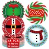 48 PCS Christmas Paper Plates, 9 Inches Christmas Party Paper