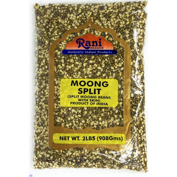 Rani Moong Split (Split Mung Beans WITH skin) Indian Lentils, 32oz (2lbs) 907g ~ All Natural | Gluten Friendly | NON-GMO | Vegan