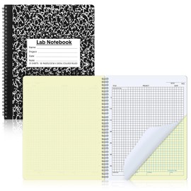 Affrolling 1 Pack Carbonless Lab Notebook Carbon Copy 8.5'' x 11'' 25 Sets of Pages 50 Pages Total Laboratory Engineering Chemistry Computation Notebook Science Grid Coil Binding(Black and White)