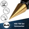 AM-Zerspanungstechnik HSS TiN Step Drill Bit Set 3 Pieces |