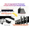 9 Hook Wall Mount Gym Storage Rack, Heavy-Duty Fitness Equipment