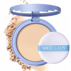 Base Polvo Compacto SACE LADY Control de Aceite Mate, Maquillaje Duradero Con Harina Impermeable, Adecuado Para Cosméticos Femeninos Sin Defectos (01, 0.35Oz)
