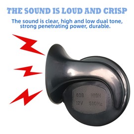 QDONGLAI 300DB Horn, 12V Waterproof Air Horn Replacement Kit, Air Electric Snail Double Horn for Cars, Motorcycles, Trucks, and Ships, General Automotive Accessories