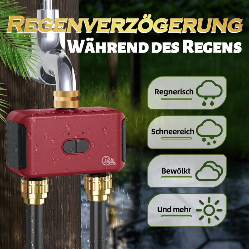 GIEX WI-FI 2-Zone Irrigation Timer, Intelligent Garden Irrigation Controller for