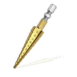 Saipor 3-13 mm Step Drill Cutter Titanium Coated Step Drill HSS 6.35 mm Hex Shank Step Drill Power Tools for Wood, Plastic