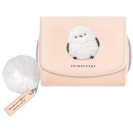 Klux Shimaenaga Trifold Wallet Pink 245469 Wallet with Pom Pom Synthetic Leather Shimmering