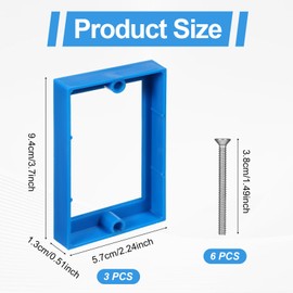 Giantree 3 Pcs 1/2" Single-Gang Outlet Extenders with 6 Screws, Outlet Accessories for Distribution Box Extenders, Terminal Box Extension Accessories for Power Outlets Switches, for Distribution Boxes