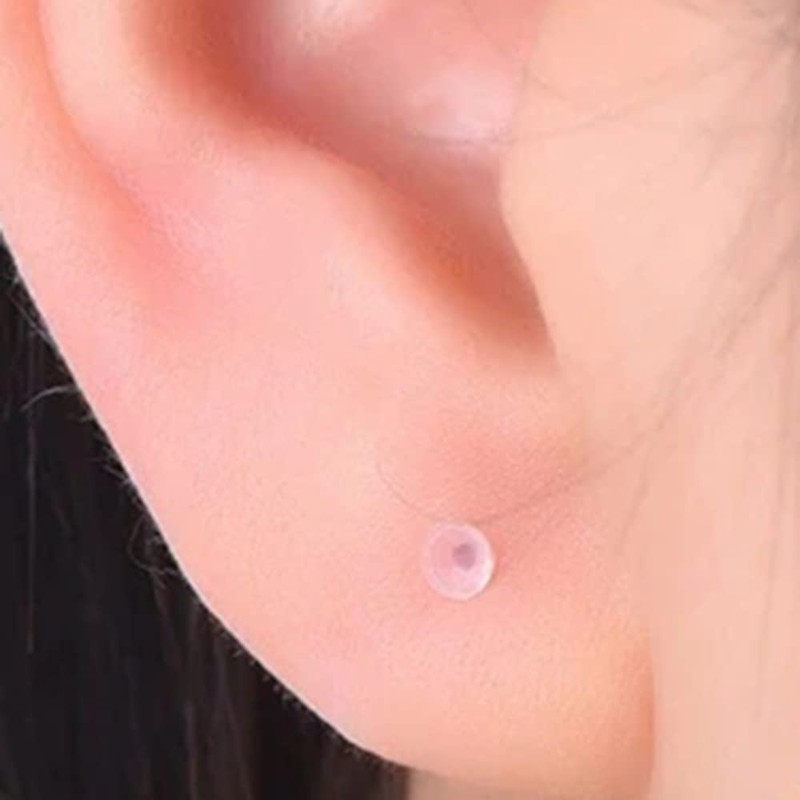 5pc 0.8mm 20g Stud Earrings Cartilage Piercing Flexible Bioflex Clear