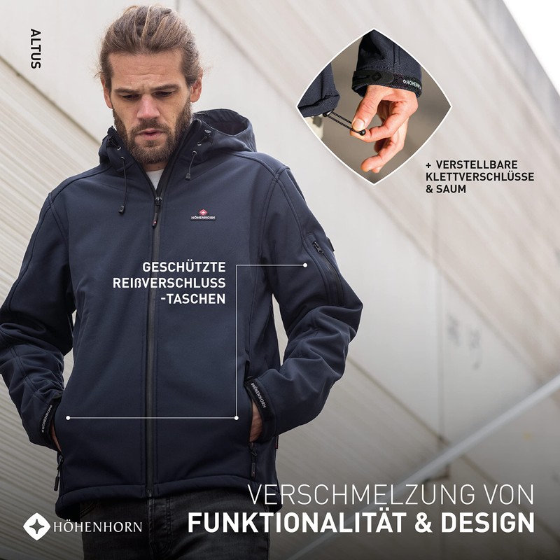 Höhenhorn Altus Men's Softshell Outdoor Functional Jacket Leisure Jacket Waterproof