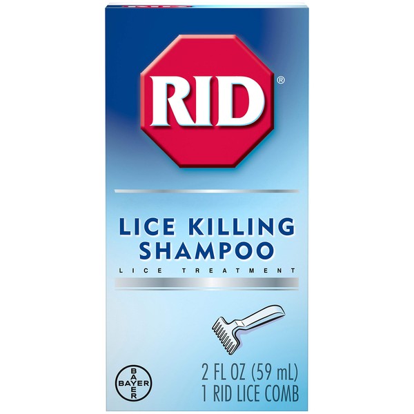 RID Lice Killing Shampoo, Proven Effective Head Lice Treatment for Kids and Adults, Includes Nit Comb, Bottle, 2.0 Ounces