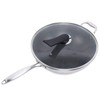 DYRABREST 13.5" Stainless Steel Honeycomb Wok - Kitchenware Wok with