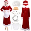 Yaomiao 9 Pcs Mrs. Santa Costume for Women Santa Claus