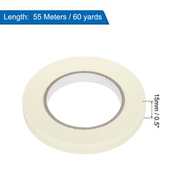 QUARKZMAN 6 Stück 0,5 Zoll breite 60 Yards weiße Abdeckband Malerband Rollen für Zuhause Büro Gewerbliche Auftragnehmer Sauberes Tropfenfreies Malen Breites Krepppapier