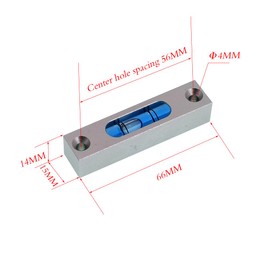 The Yan He Aluminum Alloy Small Bar Level, Square Horizontal Bubble, 66 * 15 * 14mm, Blue
