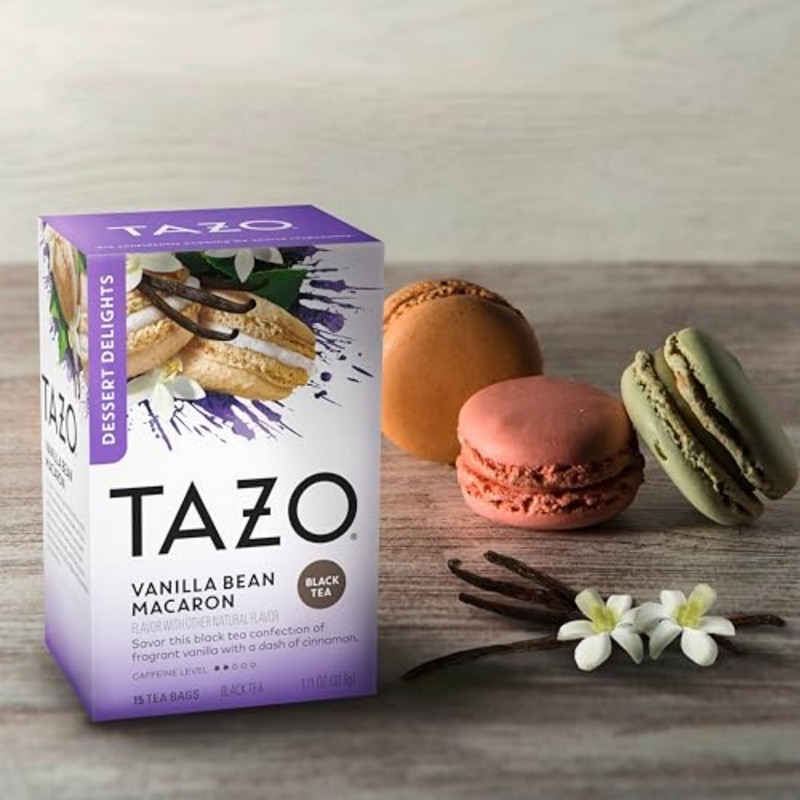 TAZO Dessert Delights Vanilla Bean Macaron Tea Bags, Sugar Free