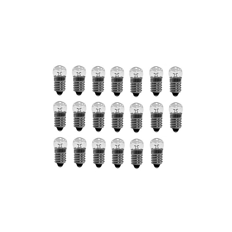 E10 Miniature Lamps or Light Bulbs, 2.5V 0.3A Physical Electrical
