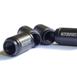 AutoValveCaps Colorful Albert Einstein Tire Valve Caps - Black Aluminum - Set of Four