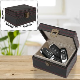Diyife Faraday Box, [4 Keys Capacity] RFID Box for Car Keys, Faraday Key Fob Protector Cage, Anti-Theft Key Fob Car Key Signal Blocking Shielding Box Gift For Men, 4.6" x3.6" x2.5"
