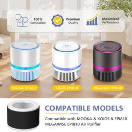 EPI810 Replacement Filter, Compatible with KOIOS and MEGAWISE and MOOKA EPI810 Air Purifi-er, 3-Stage Filtration for Megawise EPI810 Filter, 2 Pack