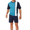 H.I.S Men's Short Pyjamas, Navy - turquoise - white
