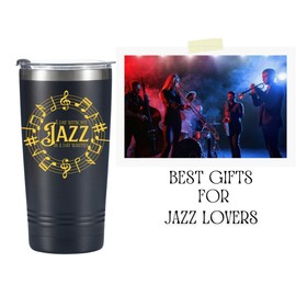 Onebttl Jazz Gifts for Men Women, Ideal Gifts for Jazz Lovers on Christmas, Birthday, 20oz Stainless Steel Tumbler with Lid Straw