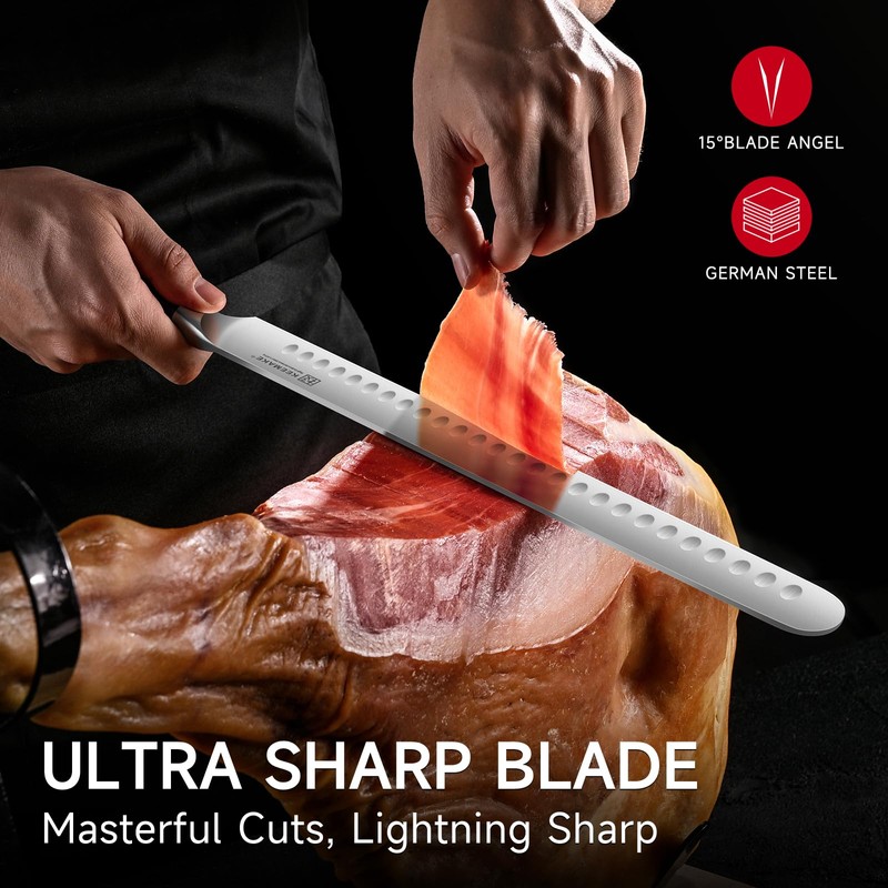 KEEMAKE Brisket Knife, 12 Inch Carving Knife, Razor Sharp German