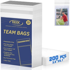 DEDC 200Pcs Team Set Bags Resealable Card Holder for Semi Rigid Card Sleeves Team Bags for Trading Cards Card Grading Fits Semi Rigid Sleeves