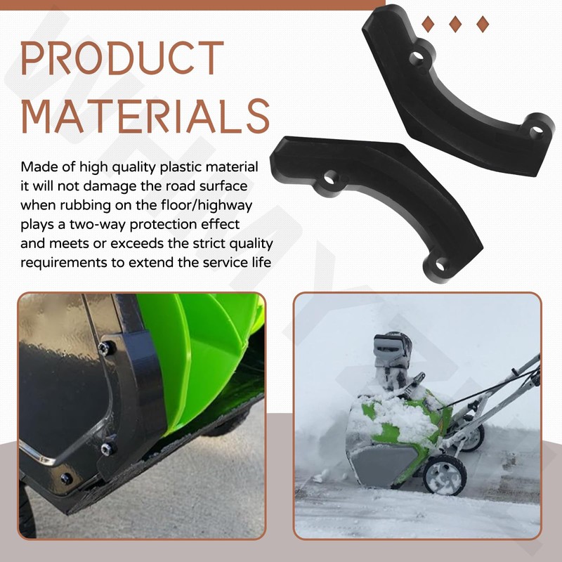 Pair of Snow Thrower Blower Wear Pads Compatible with Greenworks