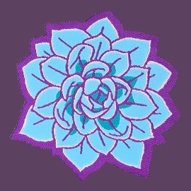 Unbranded BLUE LOTUS FLOWER FUN CUTE PLANT SEW ON PATCH 3.0"