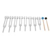 8pcs Tuning Fork Set Aluminum Alloy Tuning Fork 126.22Hz Sound