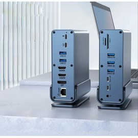 Docking Station for Acer Nitro 17 16 14 5, V 14 AI, V 15 AI, V 16 AI, V 17 AI Gaming Laptop,15-in-1 USB C with 360 ° Rotating Base, 2 * 4K HDMI and 1*DP, 10Gbps USB Port Transfer, RJ45, Audio, SD/TF