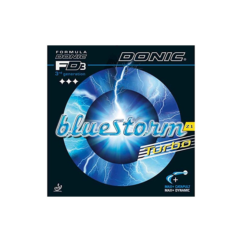 Donic Bluestorm Z1 Turbo, table tennis rubber, Black , 2,3