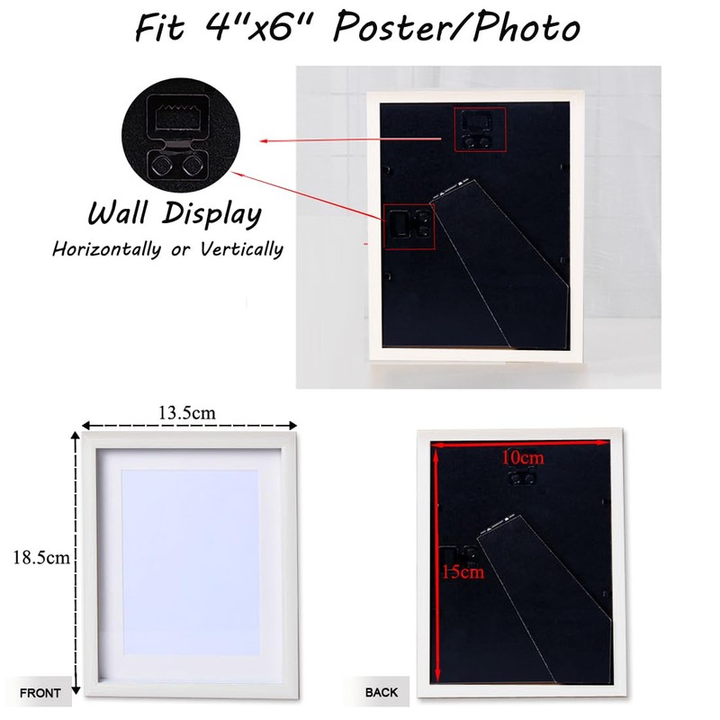 2 Pack Photo Frames 4 x 6 Picture Frame with